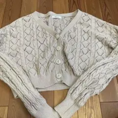 INGNI カーディガン パール調ボタン ピンクベージュ
