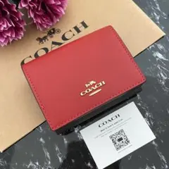 新品 COACH コーチ 財布 折り財布 レッド