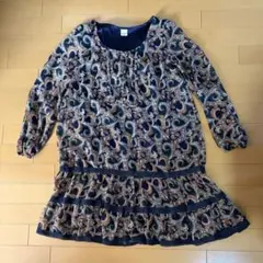 axes femmeネイビー ペイズリー柄 長袖チュニックのサムネイル