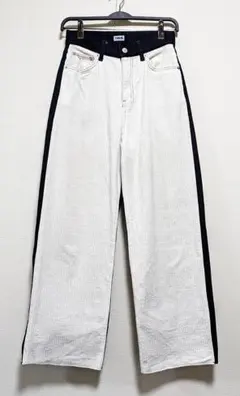 コーデュロイ異素材バイカラーパンツ 韓国 XS