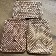 nana様用　無印ラタン製長方形バスケット3個セット