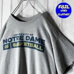 【海外企画 NCAA】アディダス 両面ロゴ ノートルダム Tシャツ 灰