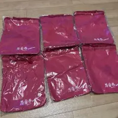 フレーベル館 巾着袋 赤 6枚セット　アンパンマン　バイキンマン　ドキンちゃん