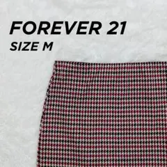 FOREVER 21 ハウンドトゥース柄 フレアスカート M 【91】