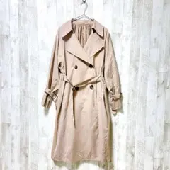 レカ　トレンチコート　スプリングコート　ロング丈　M ベージュ　上品　春のサムネイル