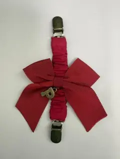 【美品】ピンクハウス リボンたくし上げクリップ赤