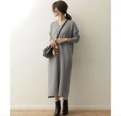 【新品】URBAN RESERCH DOORS Vネックニットワンピース　羊毛