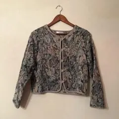9/21日まで値下げ⭐︎ ap retro 花柄 コブラン織 ノーカラージャケット