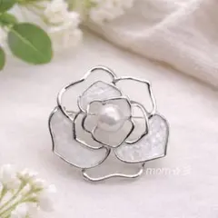 〖即日発送〗新品◇ブローチ コサージュ パール バラ花 シルバー 卒業式入学式