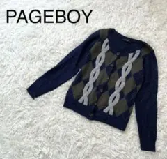 PAGEBOY　ページボーイ　カーディガン　アーガイル　ネイビー　М