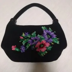 花柄 ハンドバッグ 黒　フェイラー