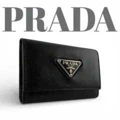✨美品✨ PRADA プラダ 6連 キーケース 三角ロゴ サフィアーノ レザー