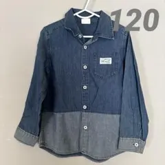 デニムブルー 長袖シャツ
