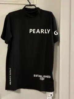 【未使用品】パーリーゲイツ 半袖モックネックシャツ 黒 サイズ5