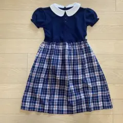 ネイビー 襟付き 半袖 ワンピース 130cm familiar