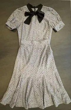 【美品】 PROPORTION セットアップ 花柄レース ブルー