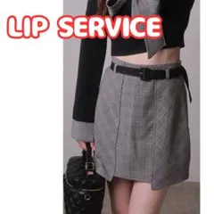 LIP SERVICE ミニスカート S チェック 黒 スカショーパン タイトのサムネイル