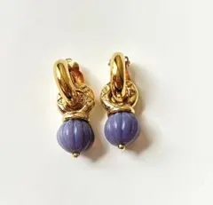 AGATHA PARIS イヤリング ゴールド パープル ヴィンテージ おまけ付のサムネイル