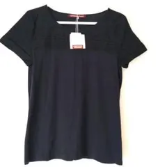 コントワーデコトニエ　新品未使用　Tシャツ　40（Ｌぐらい）ネイビー　袖レースのサムネイル