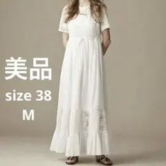 【THE KORNER】美品　ナノユニバース　コットン　レース　ロングワンピ