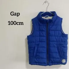Gap【100cm】ギャップ キッズダウンベスト ブルー 青 男の子 ボア