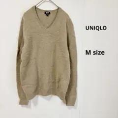 UNIQLO ユニクロ　プレミアムラムＶネックセーター　M カーキ　長袖