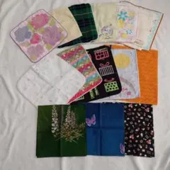 タオルハンカチ12枚　薄手ハンカチ3枚セット 新品USED混在