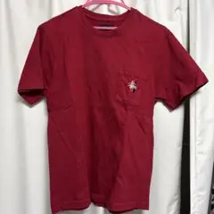 Stussy レッド Tシャツ Sサイズ ポケット付き