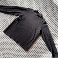 ダークグレー 長袖クルーネックカットソー