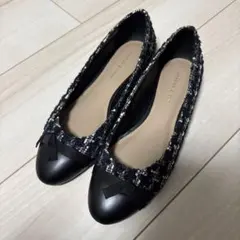 Charles & Keith リボンディティール ツイードバレリーナフラットのサムネイル
