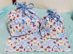 ハンドメイド☆可愛いうさぎさんのランチ3点セット☆水色♪