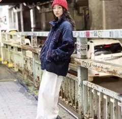 みわ様専用ニコアンド　アソートWARMボアジャケット M ネイビーフラワー