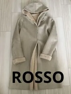 URBAN RESEARCH ROSSO フェイクムートンフード付きコート