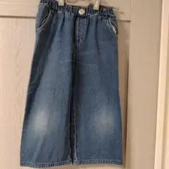 デニムブルー ストレートカット ロングパンツ