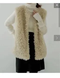 mystic フェイクファーベスト