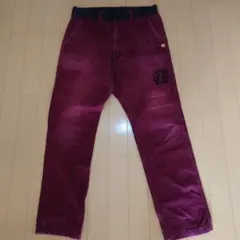 パンクドランカーズ お尻ロゴプリント 臙脂色 チノパン Lサイズ