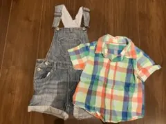 H&M サロペット デニム オーバーオール 90サイズ　ベビーギャップ　シャツ