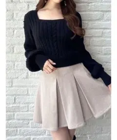 新品タグ付き　RESEXXY ZOZO限定　スクエアケーブルニット　ブラック