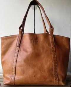 Genten ゲンテン レザー ハンドバッグ トートバッグ 工具ロゴ ブラウン