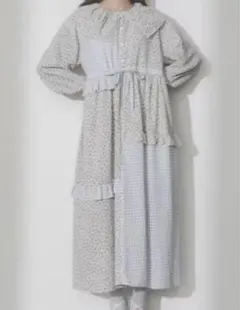 merry jenny ギャザーカラーパッチワークワンピース