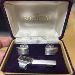 SOCIALITY メタル カフスボタン ネクタイピン セット