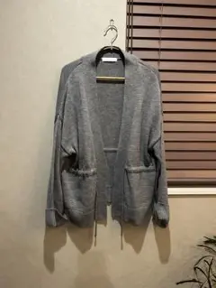 CECIL McBEE グレー ニットカーディガン