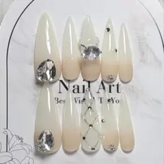 韓国　ギャル　ベイビーブーマー　ネイル　ロング　キルティング　ワンホン