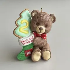 Hallmark クリスマス　オーナメント　赤いリボンのくまさん　1996