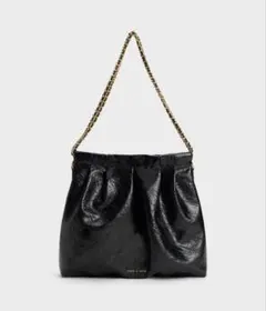 新品】CHARLES&KEITH ドゥオ ブレードチェーンハンドルホーボーバッグ