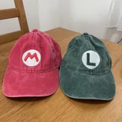 マリオ・ルイージ ロゴキャップ2個セット