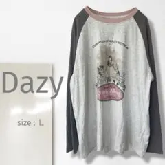 t【デイジー】カットソー/美品 大きい 長袖 ゆるだぼ カジュアル 綿100%