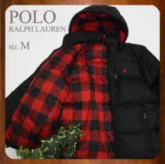 POLO RALPH LAUREN ポニー刺繍 肉厚ダウンパーカー 裏地総柄