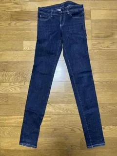 ユニクロ　ジーンズ　スキニー　24インチ　ネイビー　ウルトラストレッチ