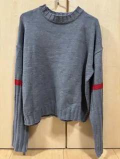 レディース　トップス　グレー　ニット　セーター　長袖　NANING9